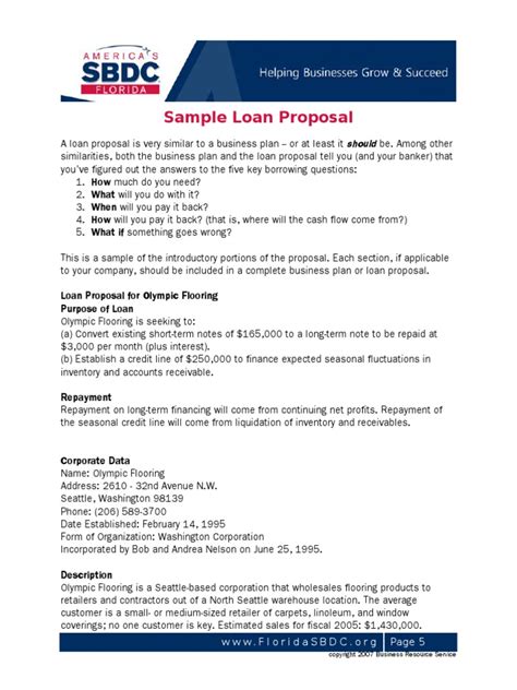 loan proposal sample | Loans | Banks